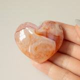 カーネリアンフラワーアゲートハート/Carnelian Flower Agate Heart